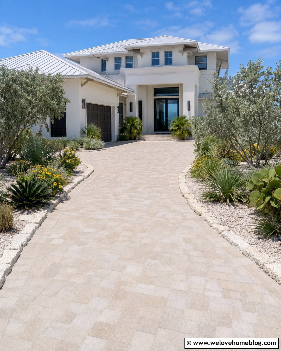 Coastal Driveway With Salt Tolerant Landscaping - 20 florida driveway landscaping ideas