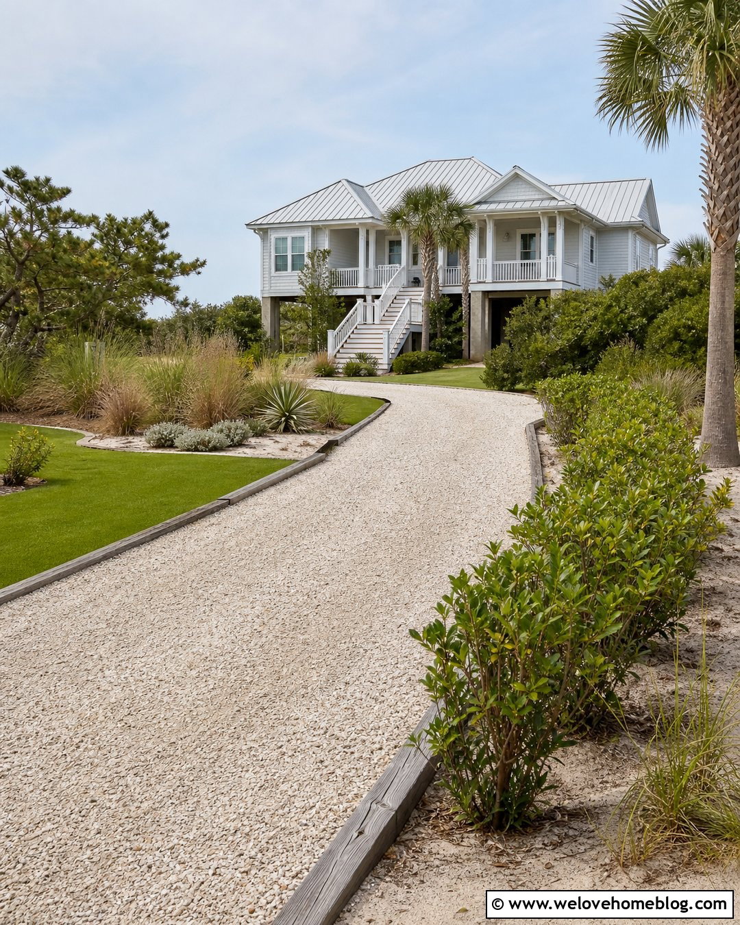 Coastal Driveway With Wax Myrtle Hedge - 25 driveway hedge ideas