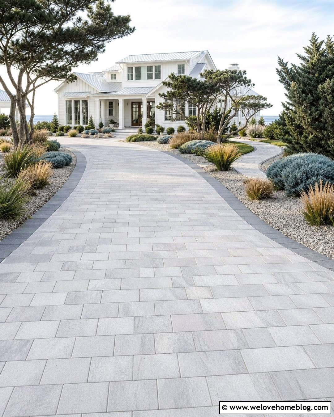 Coastal Paver Driveway - 40 driveway pavers ideas