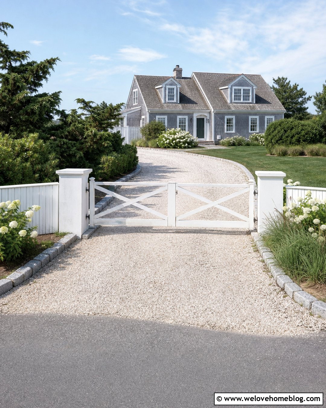 Coastal White Aluminum Driveway Gate - 35 Driveway Entry Gates and Entrance Ideas