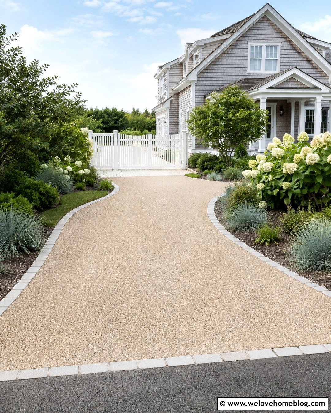 Coastal White Fence And Driveway Gate - 20 Front Fences And Gates Driveways Ideas