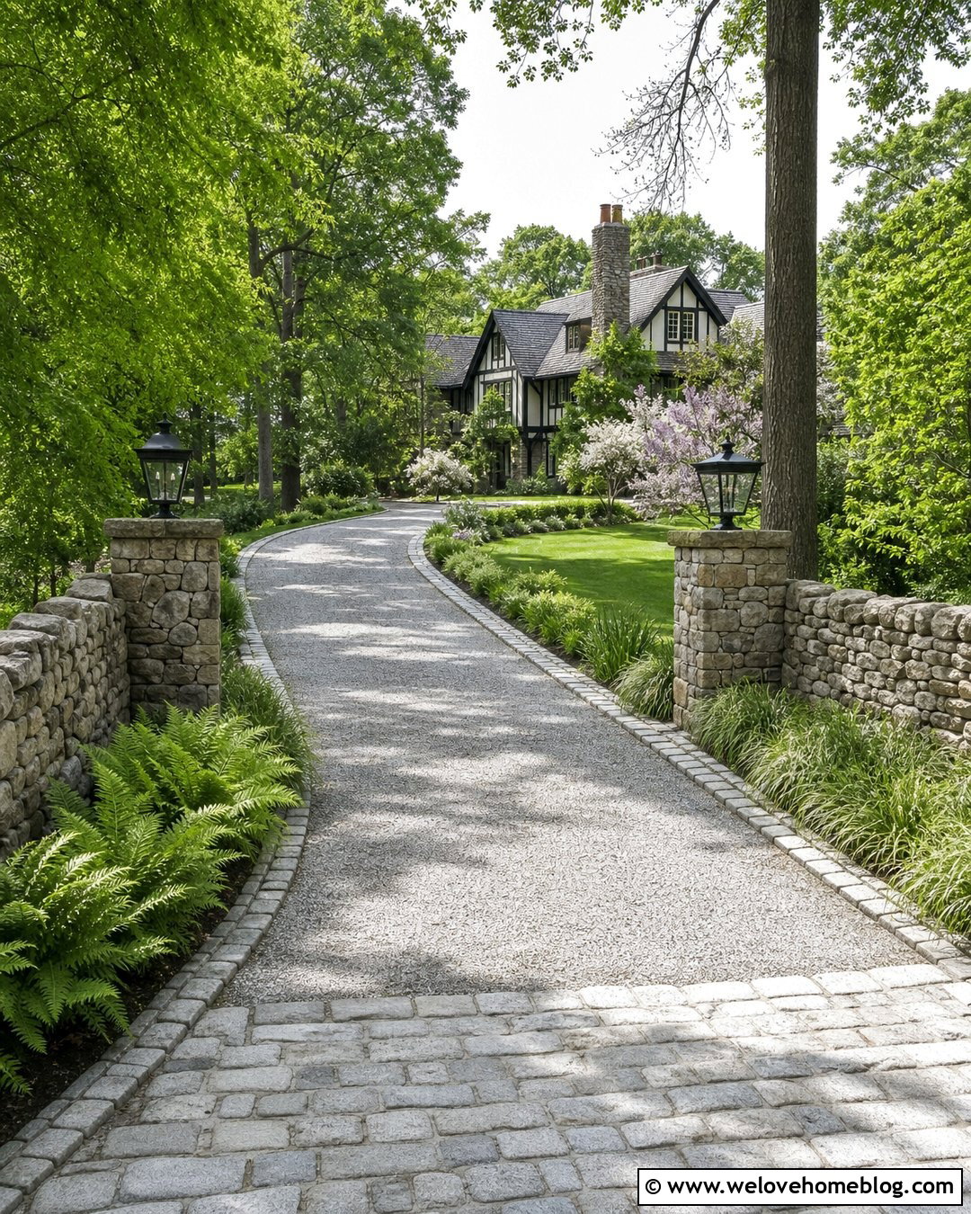 Cobblestone Acreage Driveway Entrance - 20 acreage entrance driveway ideas
