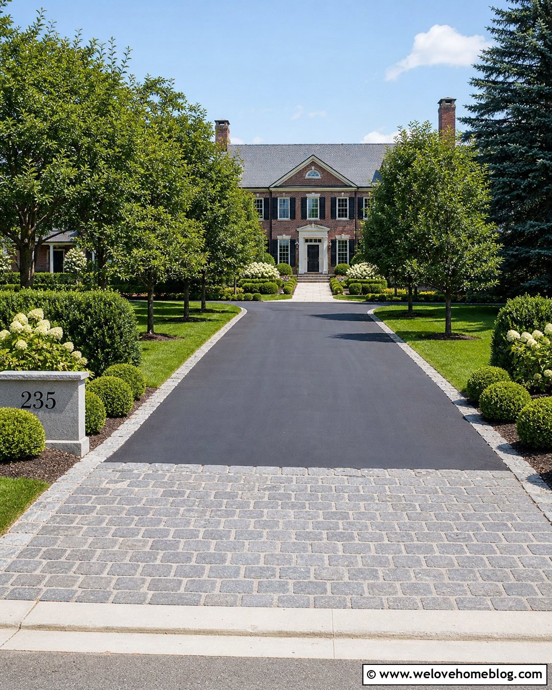 Cobblestone Apron Driveway Entrance - 25 Stone Entrance Driveway Ideas