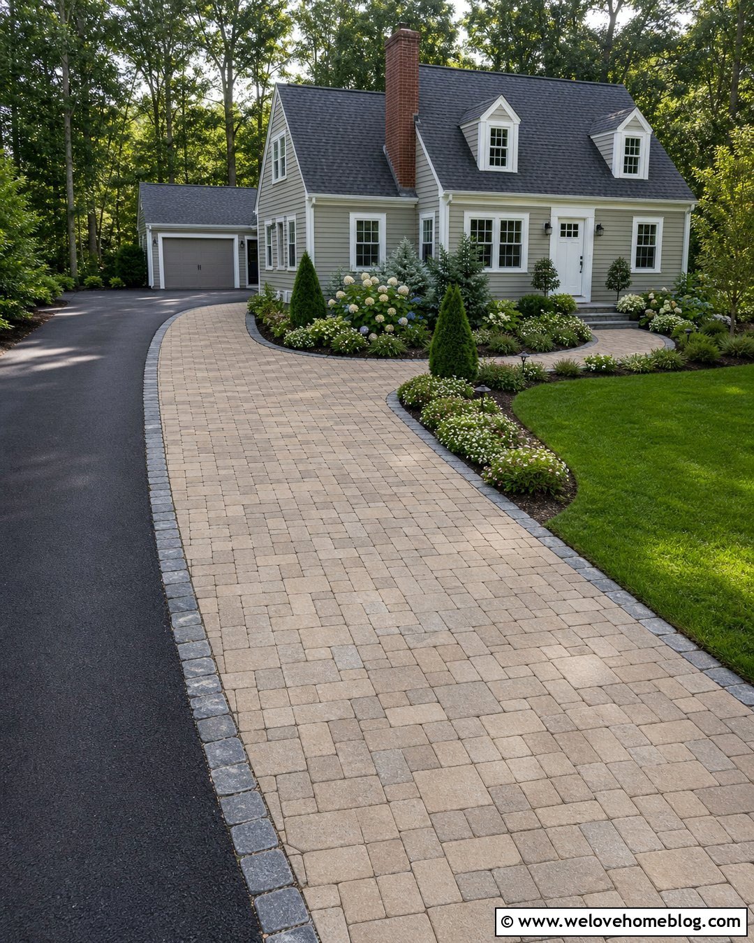 Cobblestone Border Interlock Driveway Extension - 20 Interlock Driveway Extension Ideas