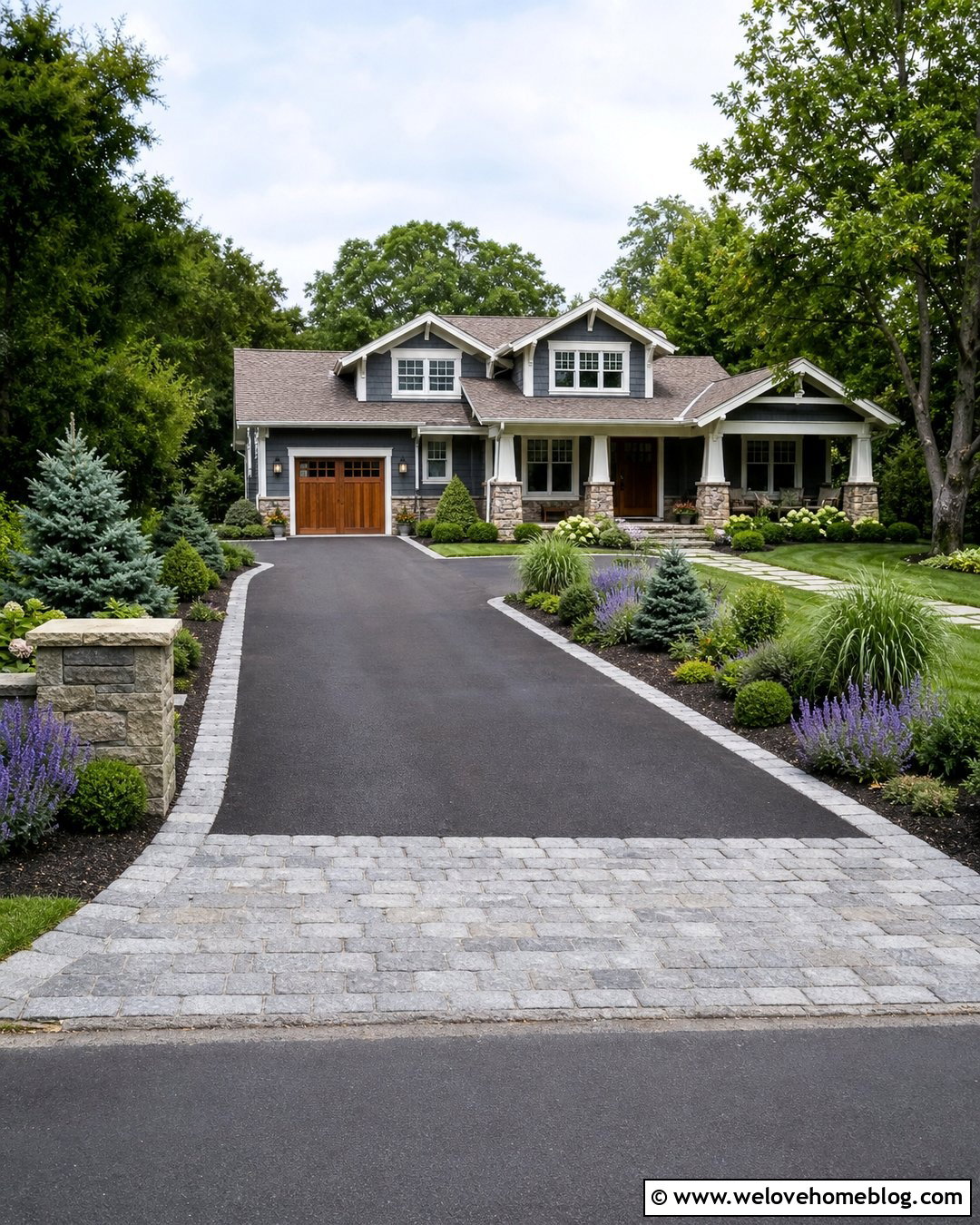 Cobblestone Driveway Apron With Address Sign - 35 cobblestone driveway apron ideas