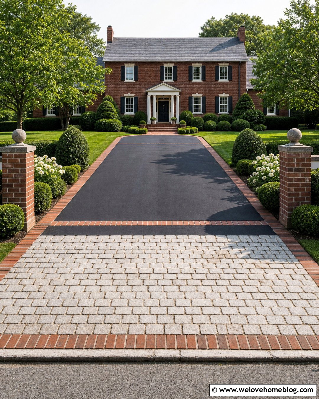 Cobblestone Driveway Apron With Brick Border - 35 cobblestone driveway apron ideas
