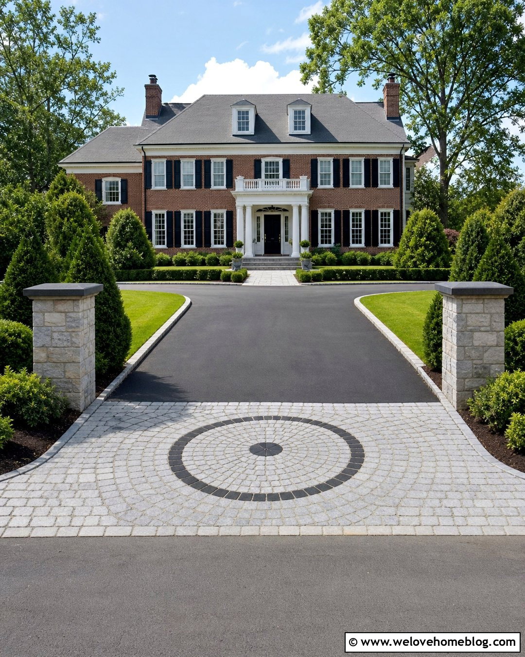 Cobblestone Driveway Apron With Center Medallion - 35 cobblestone driveway apron ideas