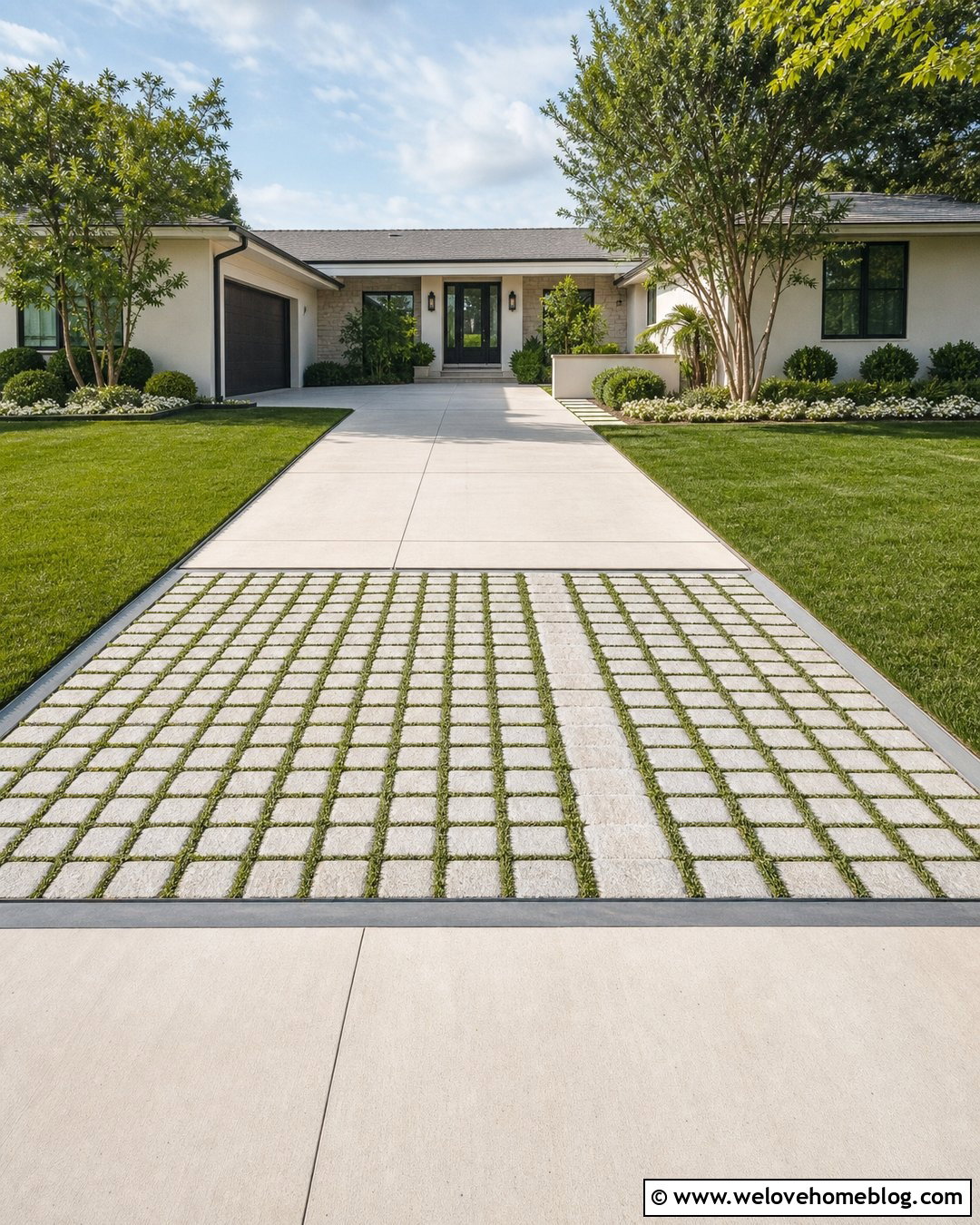 Cobblestone Driveway Apron With Grass Joints - 35 cobblestone driveway apron ideas