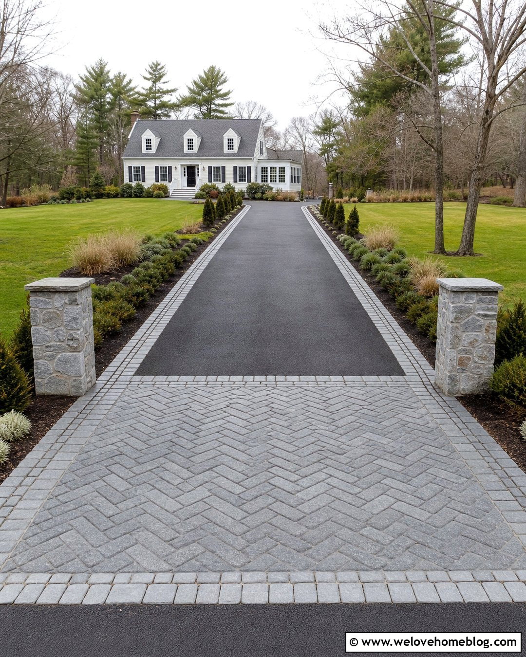 Cobblestone Driveway Entrance Apron - 20 Cobblestone Driveway Entrance Ideas