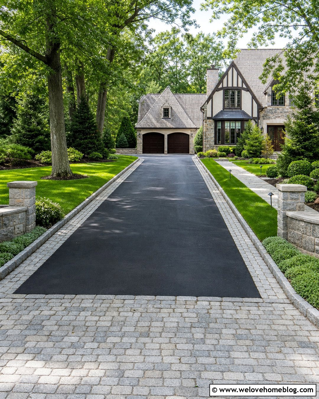 Cobblestone Driveway Side Strip - 20 Driveway To Widen Ideas