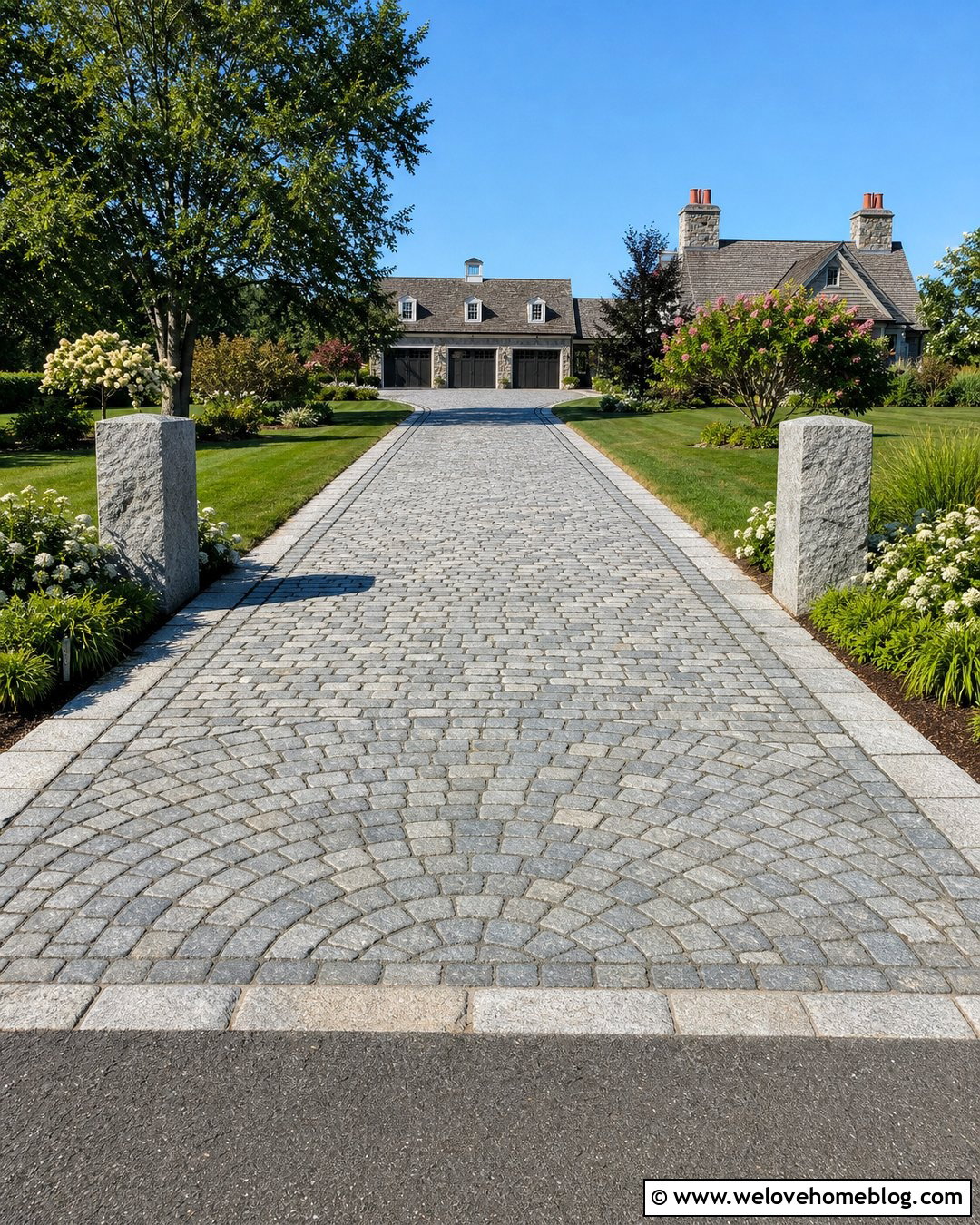 Cobblestone Driveway With Entrance Apron - 40 cobblestone driveway ideas