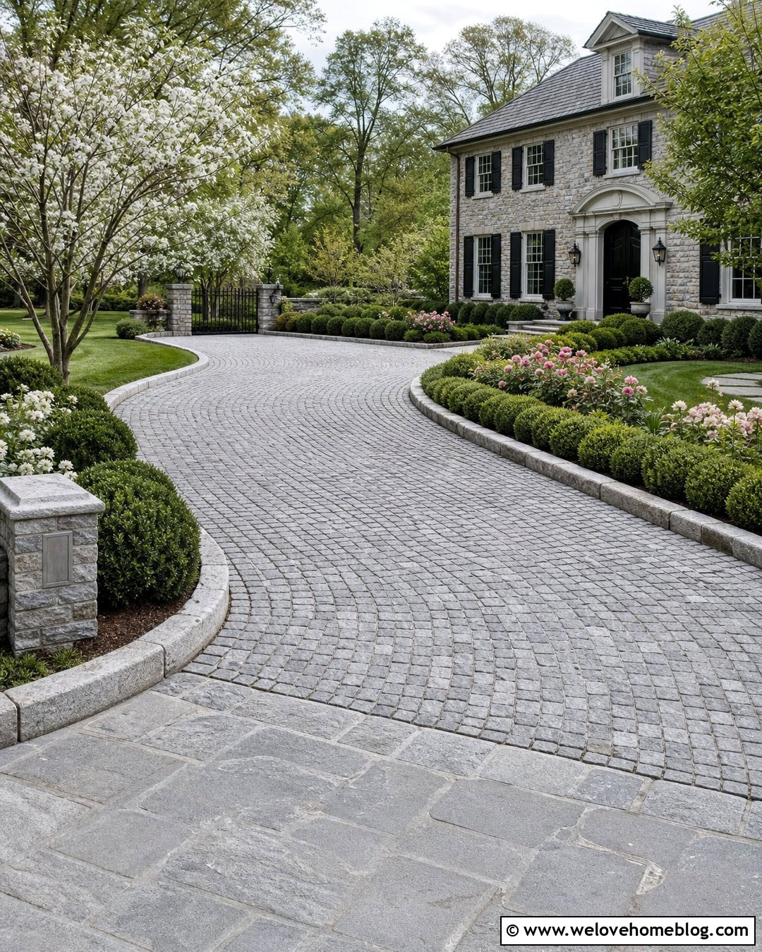 Cobblestone Driveway With Granite Edging - 40 driveway paving ideas