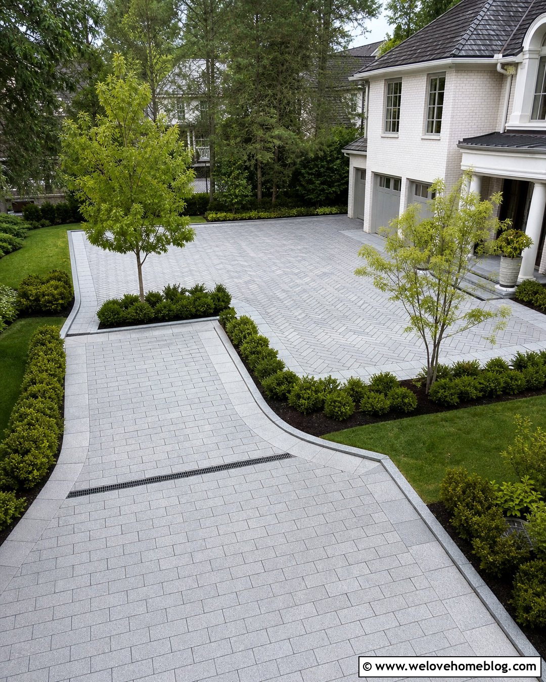Cobblestone Driveway With Parking Court - 40 cobblestone driveway ideas