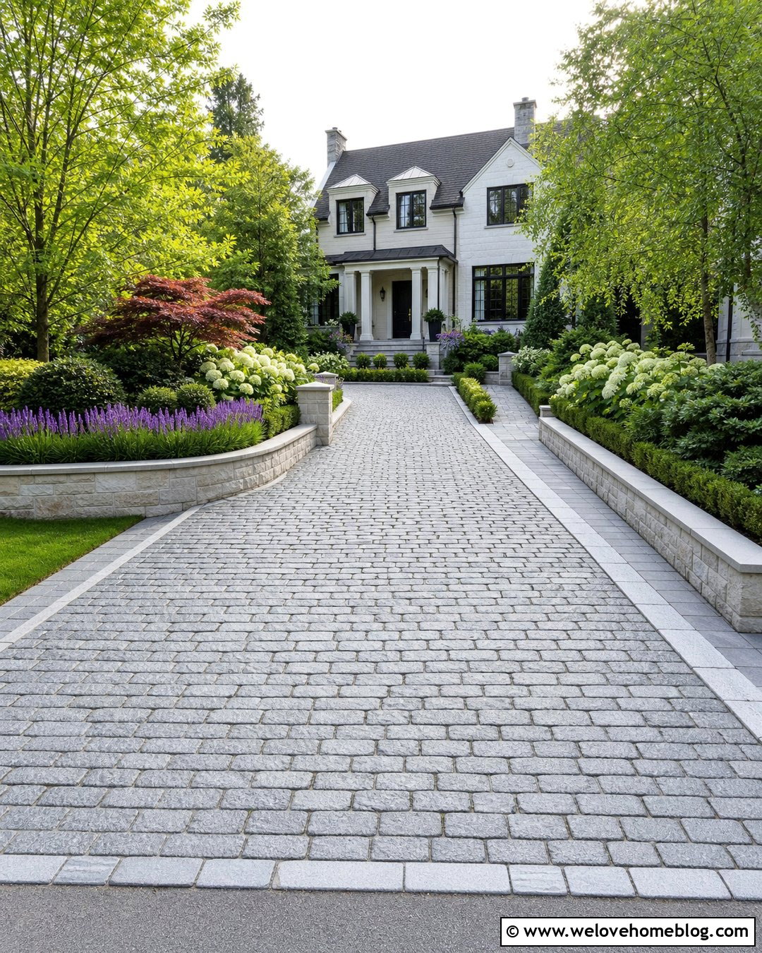 Cobblestone Driveway With Raised Garden Beds - 40 cobblestone driveway ideas