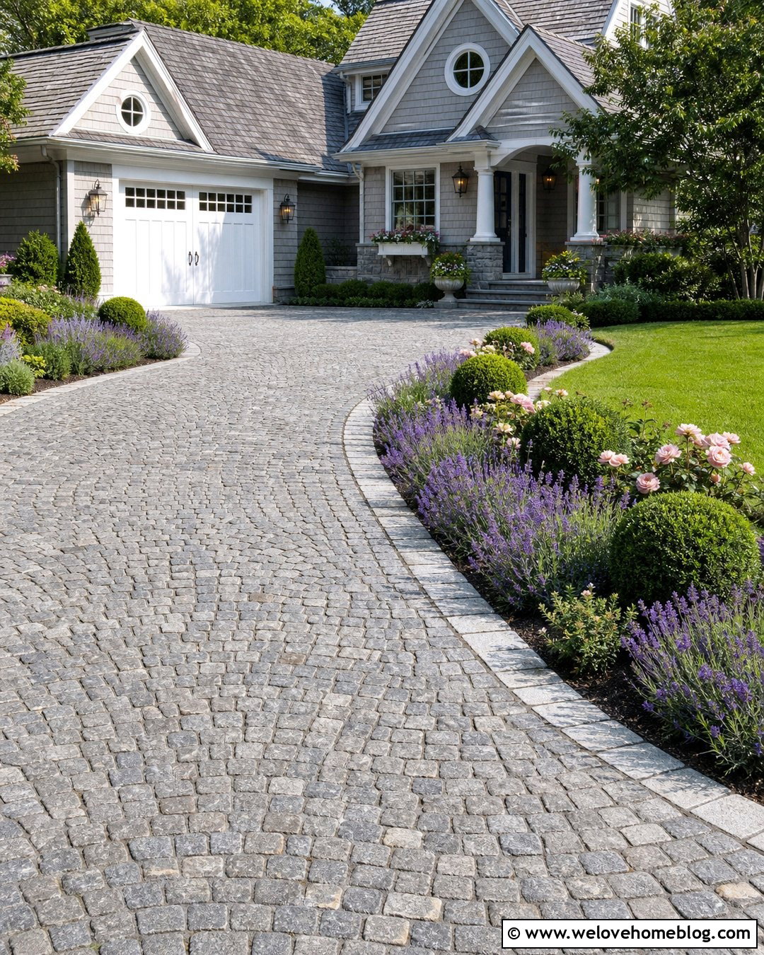 Cobblestone Driveway for a Cottage Yard - 20 Small Yard Driveway Ideas
