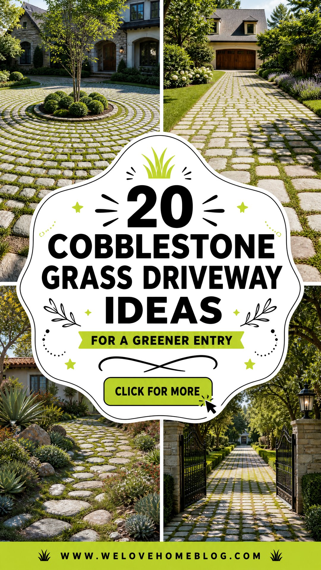 20 Cobblestone Grass Driveway Ideas for a Greener Entry - 20 Cobblestone Grass Driveway Ideas for a Greener Entry