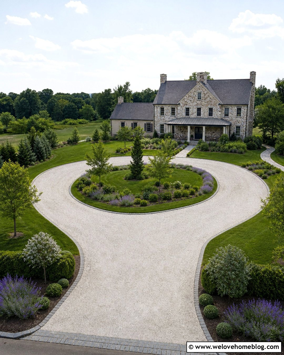 Cobblestone Look Paver Driveway Border - 20 Cheap Driveway Border Ideas