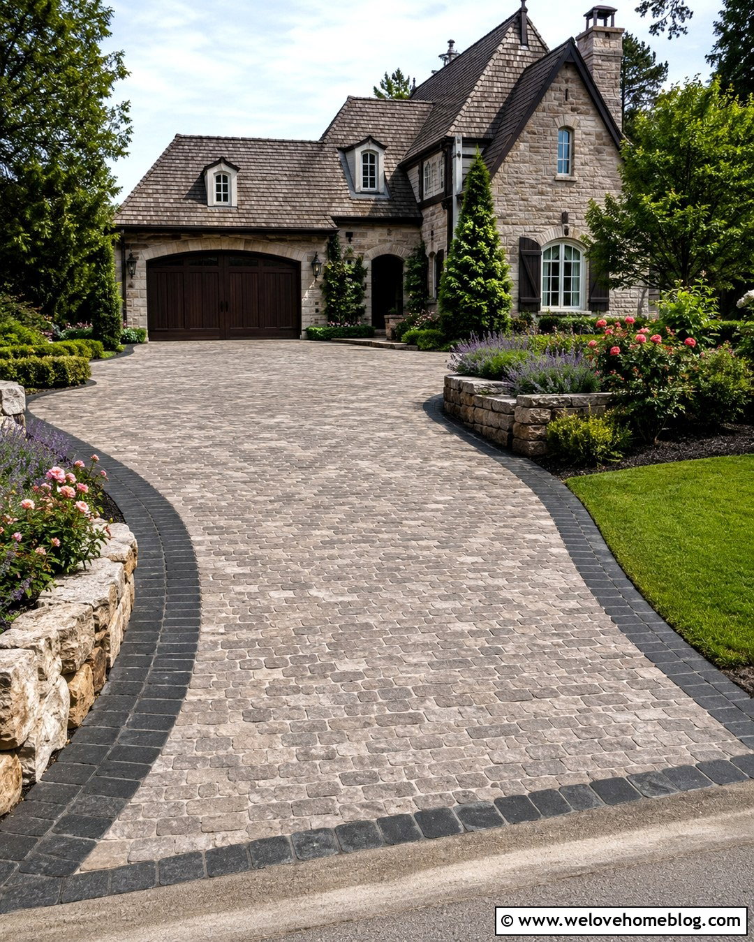 Cobblestone Look Tile Driveway - 20 Tile Driveway Ideas