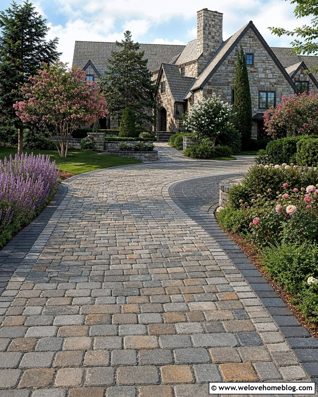 Cobblestone Style Block Paving Driveway - 35 Block Paving Driveway Ideas
