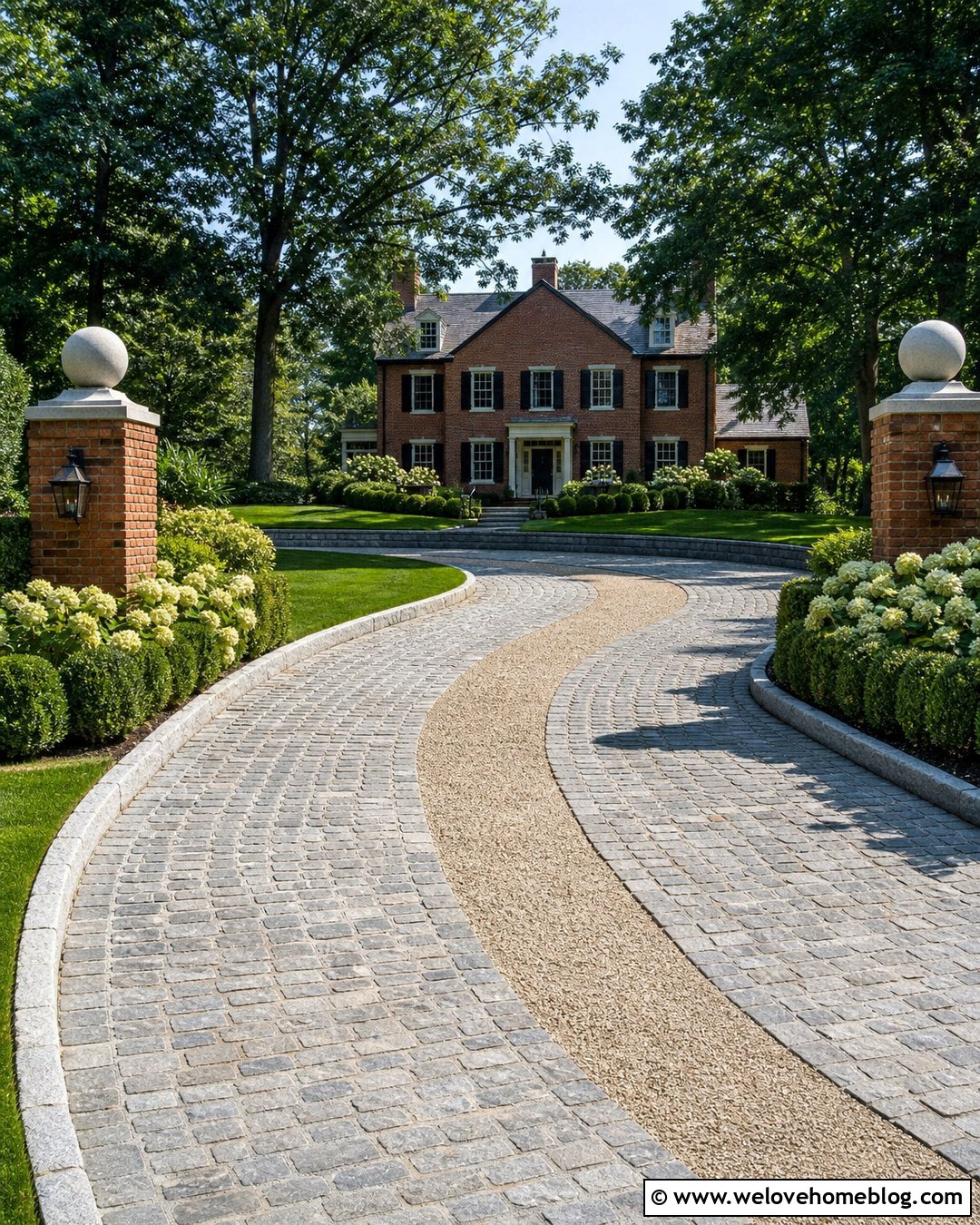 Cobblestone Track Driveway With Gravel Center - 20 2 Track Driveway ideas