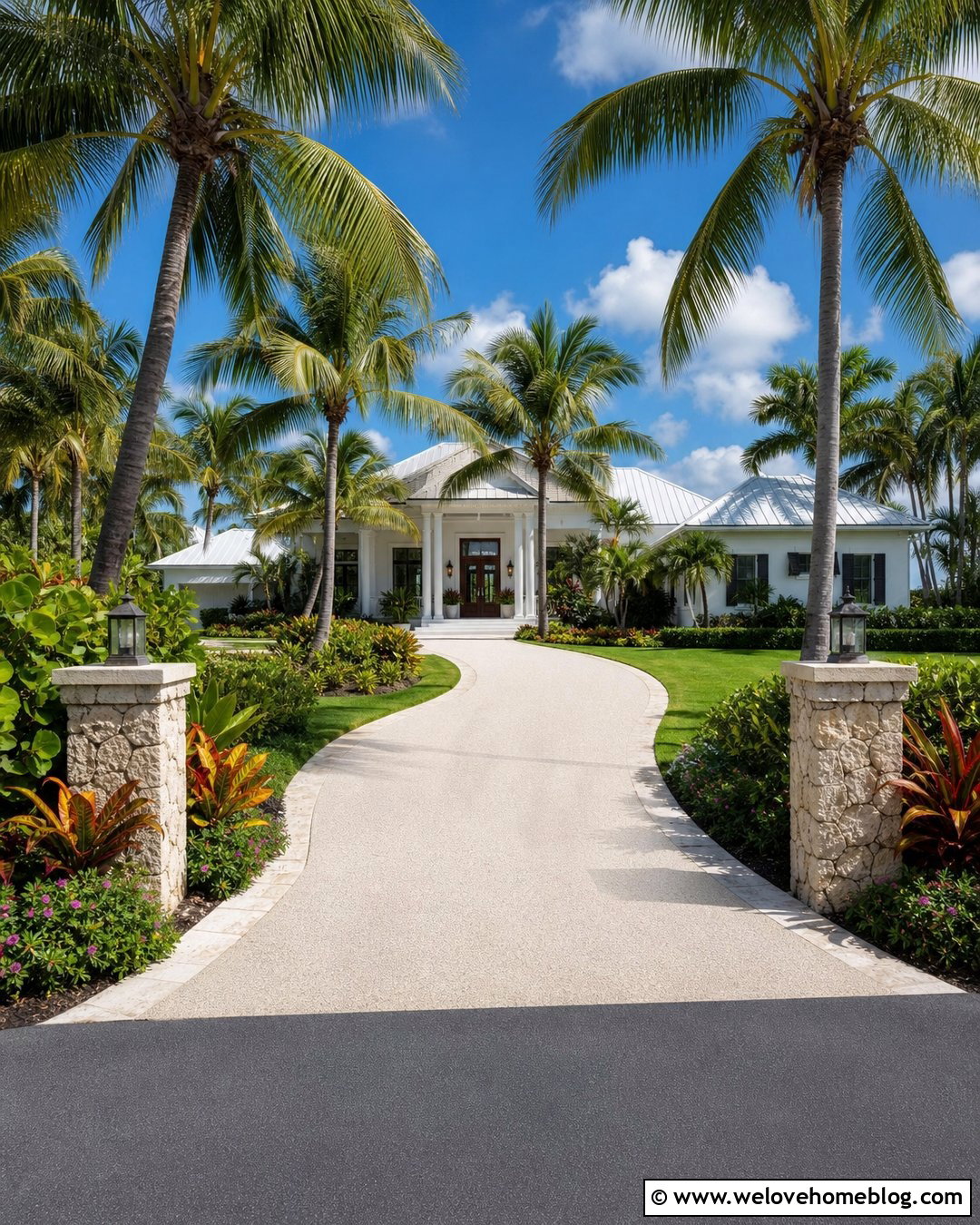 Coconut Palm Driveway Entrance - 25 Palm Tree Driveway Entrance Ideas