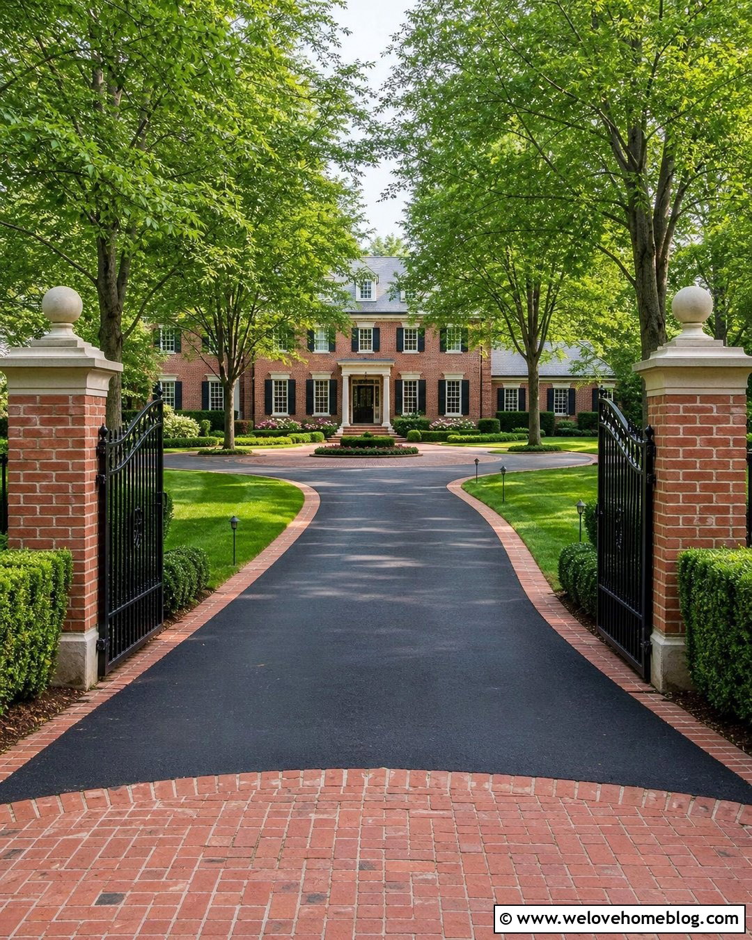 Colonial Brick Mansion With Asphalt Driveway - 20 Luxury Brick Mansion With Gated Driveway Ideas