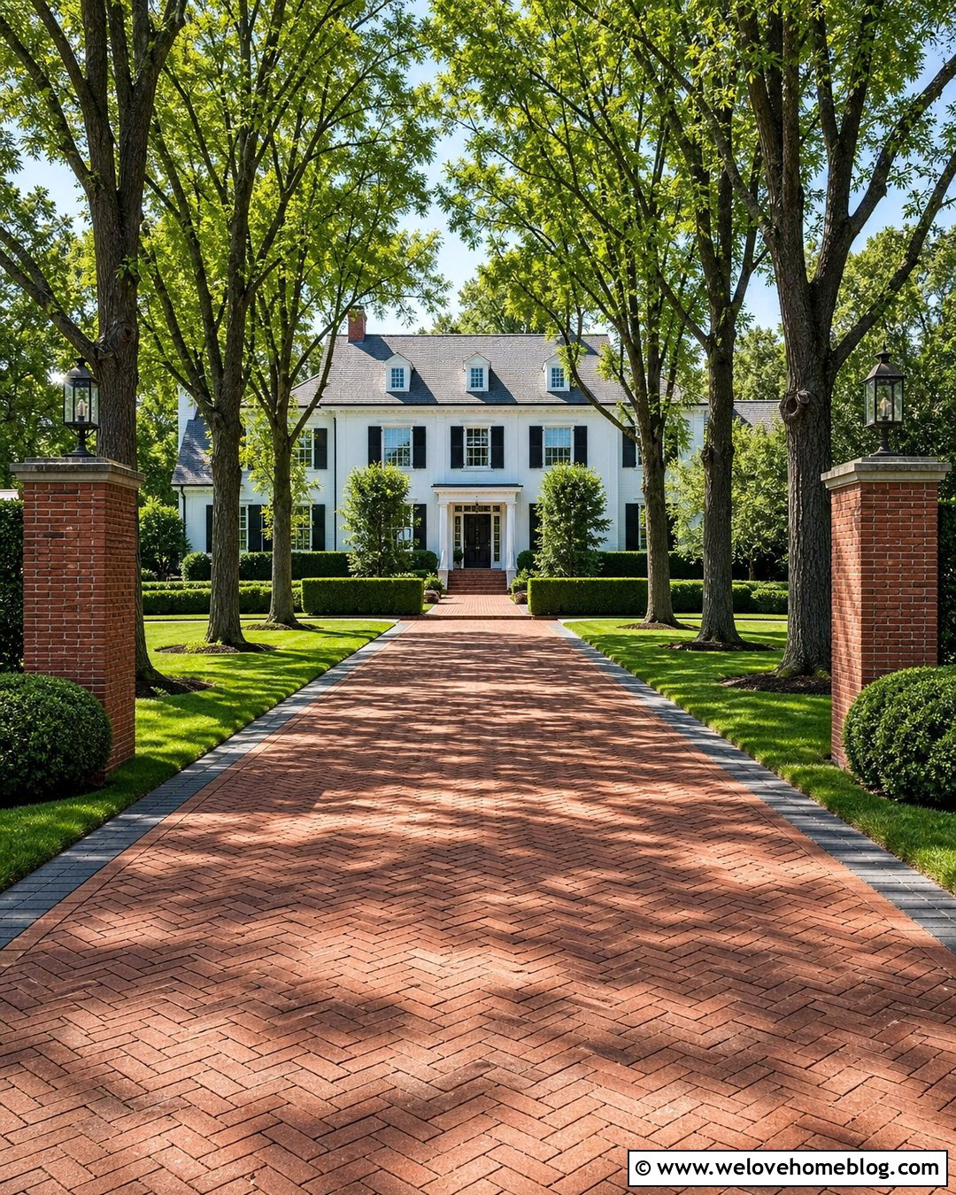 Colonial Driveway With Elm Trees - 25 driveway trees lined ideas