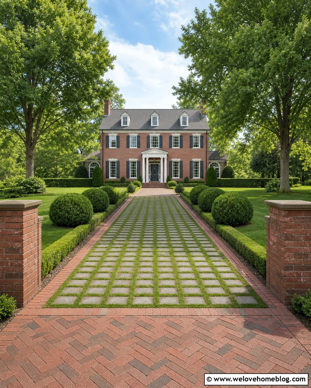 Colonial Grass Paver Driveway - 45 grass pavers driveway ideas
