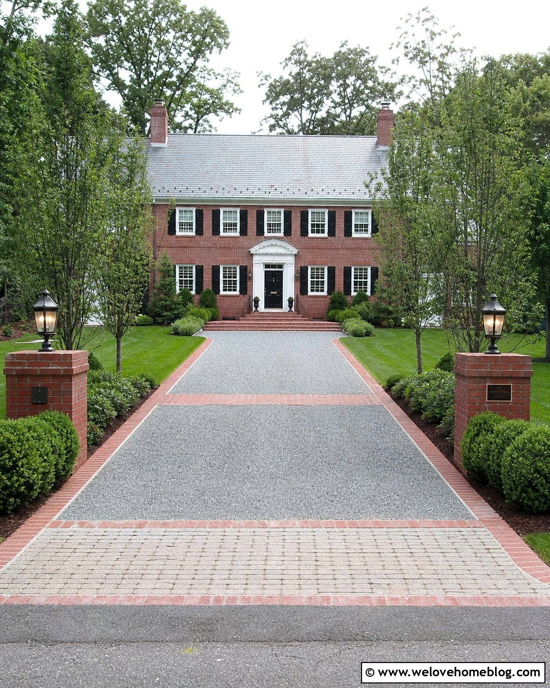 Colonial Gravel Driveway With Red Block Paving - 20 Gravel And Block Paving Driveway Ideas