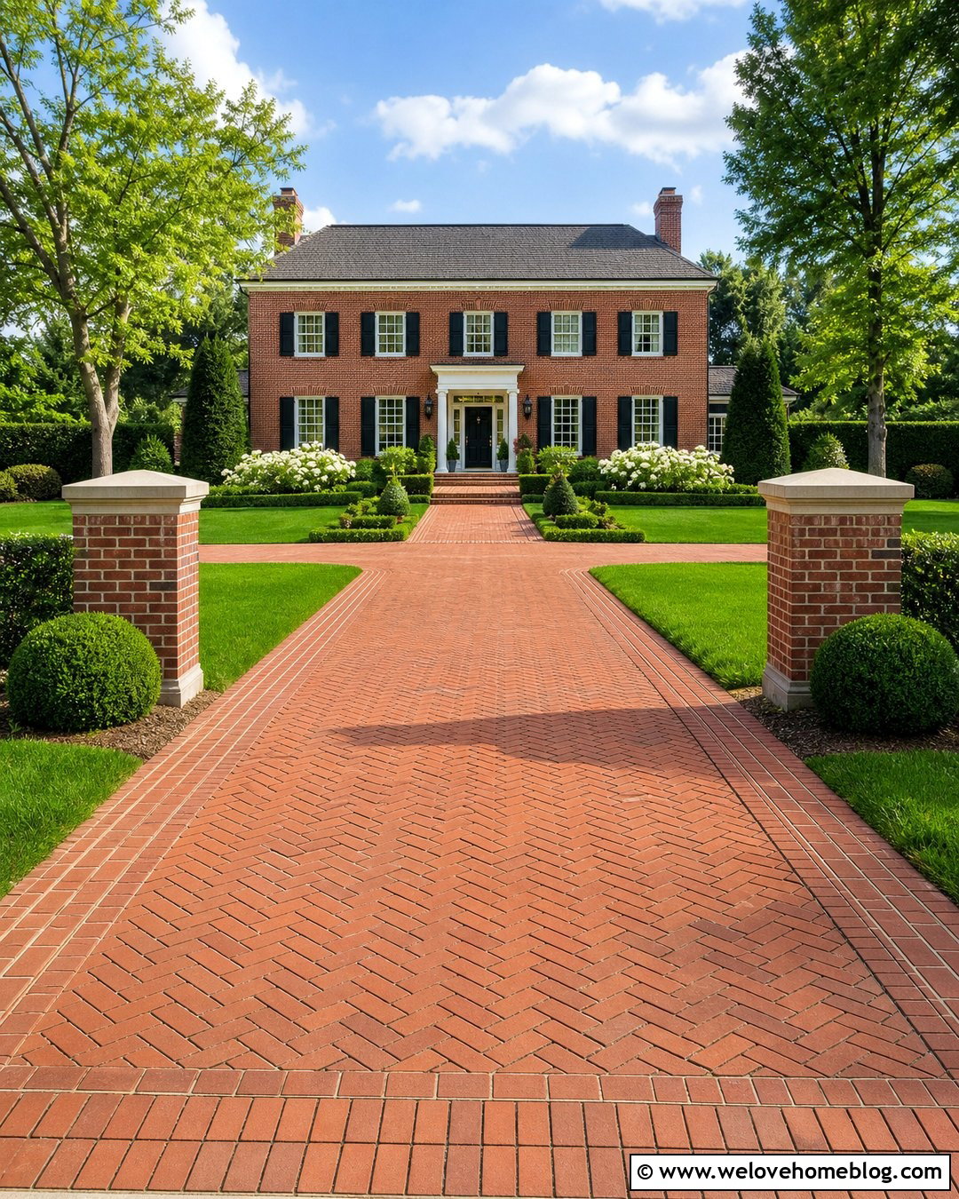 Colonial Paver Driveway - 40 driveway pavers ideas