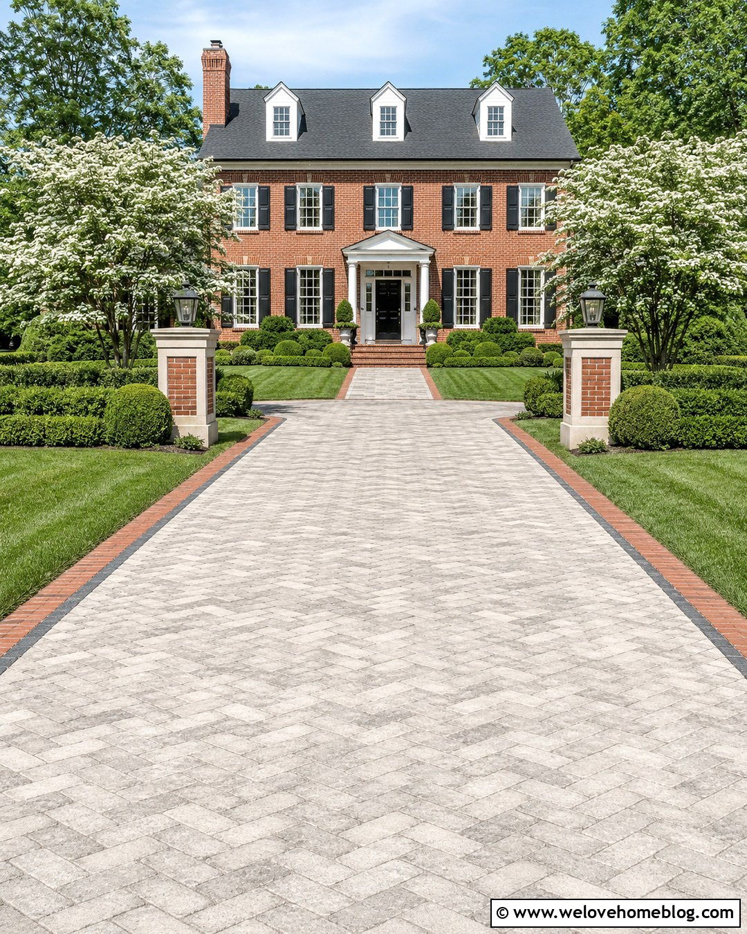 Colonial Silver Travertine Driveway - 20 silver travertine pavers driveway ideas