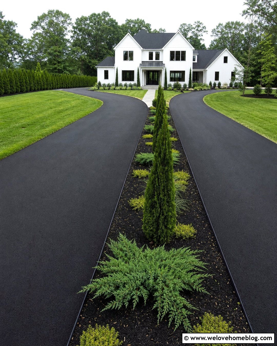 Columnar Evergreen Landscape Between Driveways - 20 landscape between driveways ideas