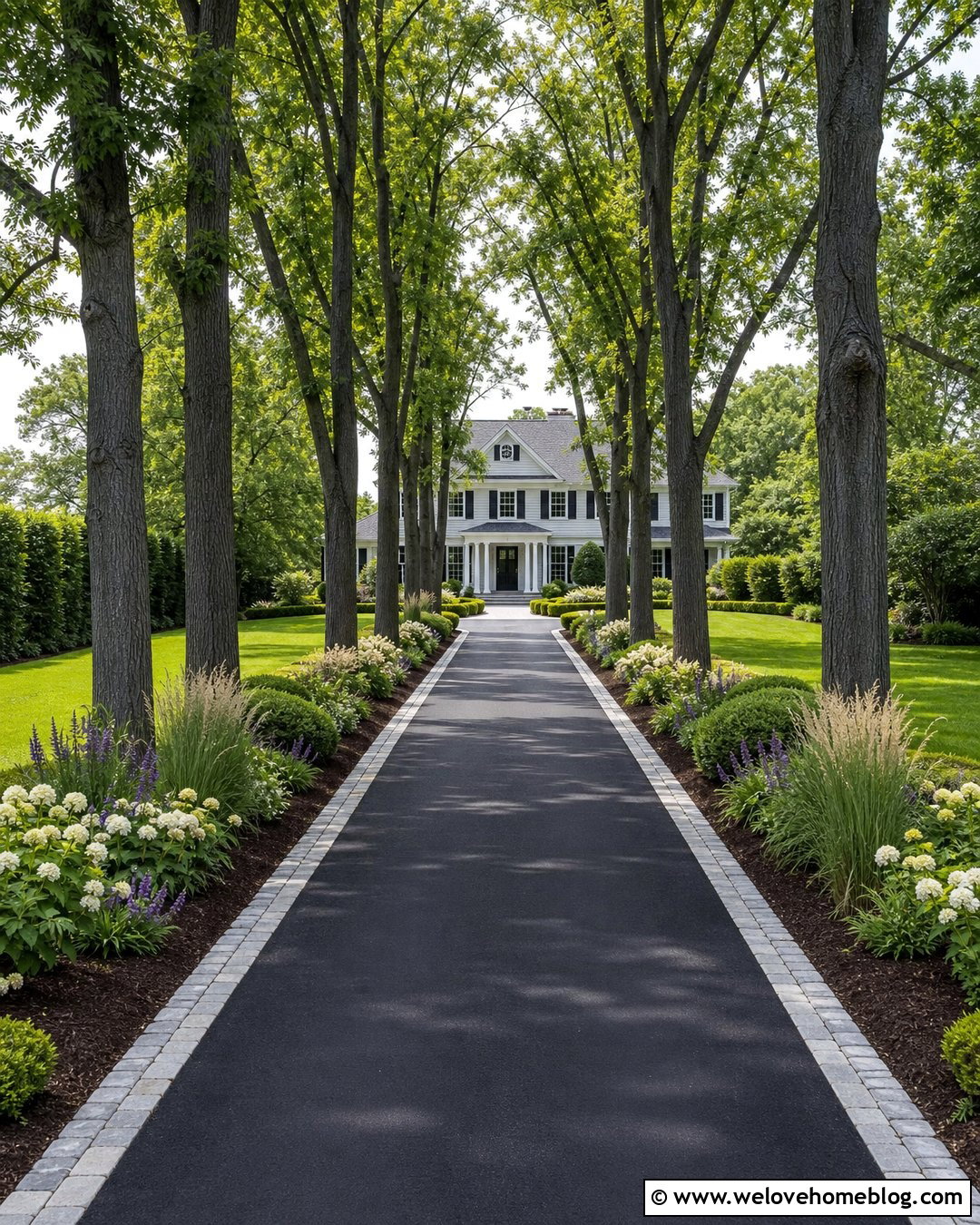 Columnar Oak Asphalt Driveway - 20 trees to line driveway front yards ideas
