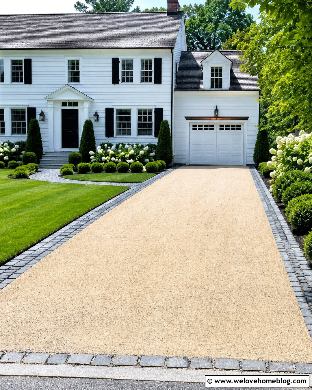 Compacted Sand Driveway With Cobblestone Edging - 20 Sand Driveway Ideas