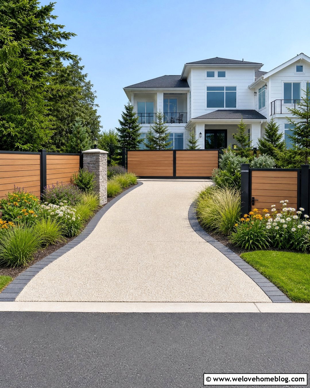 Composite Driveway Gate With Matching Fence Panels - 20 Modern Composite Driveway Gates Ideas