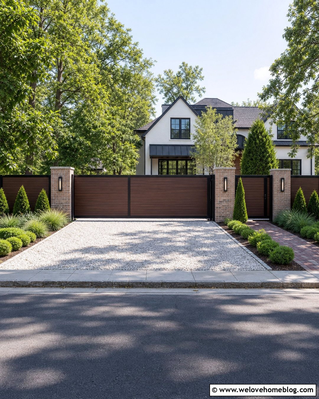 Composite Driveway Gate With Matching Fence - 20 Composite Driveway Gates Ideas
