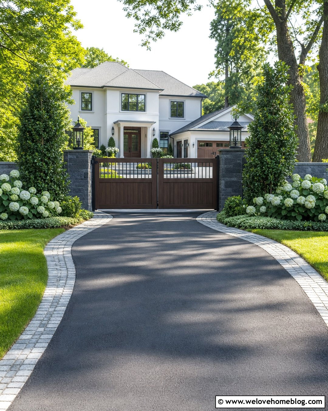 Composite Driveway Gate With Metal Inserts