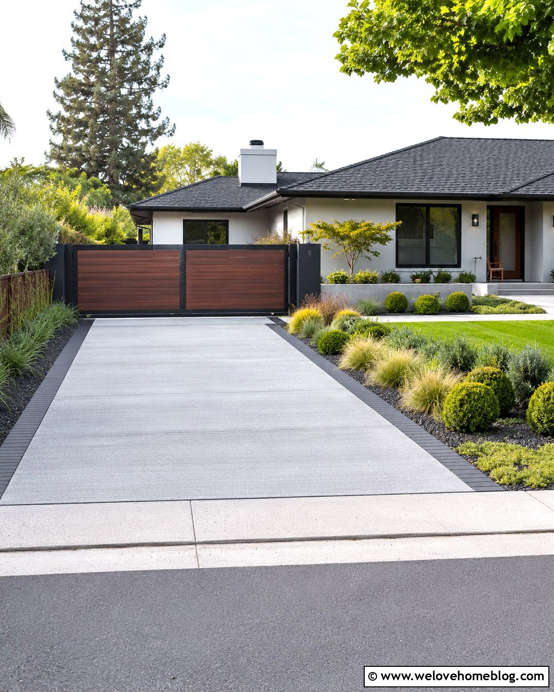 Composite Panel Sliding Gate - 20 driveway sliding gate ideas