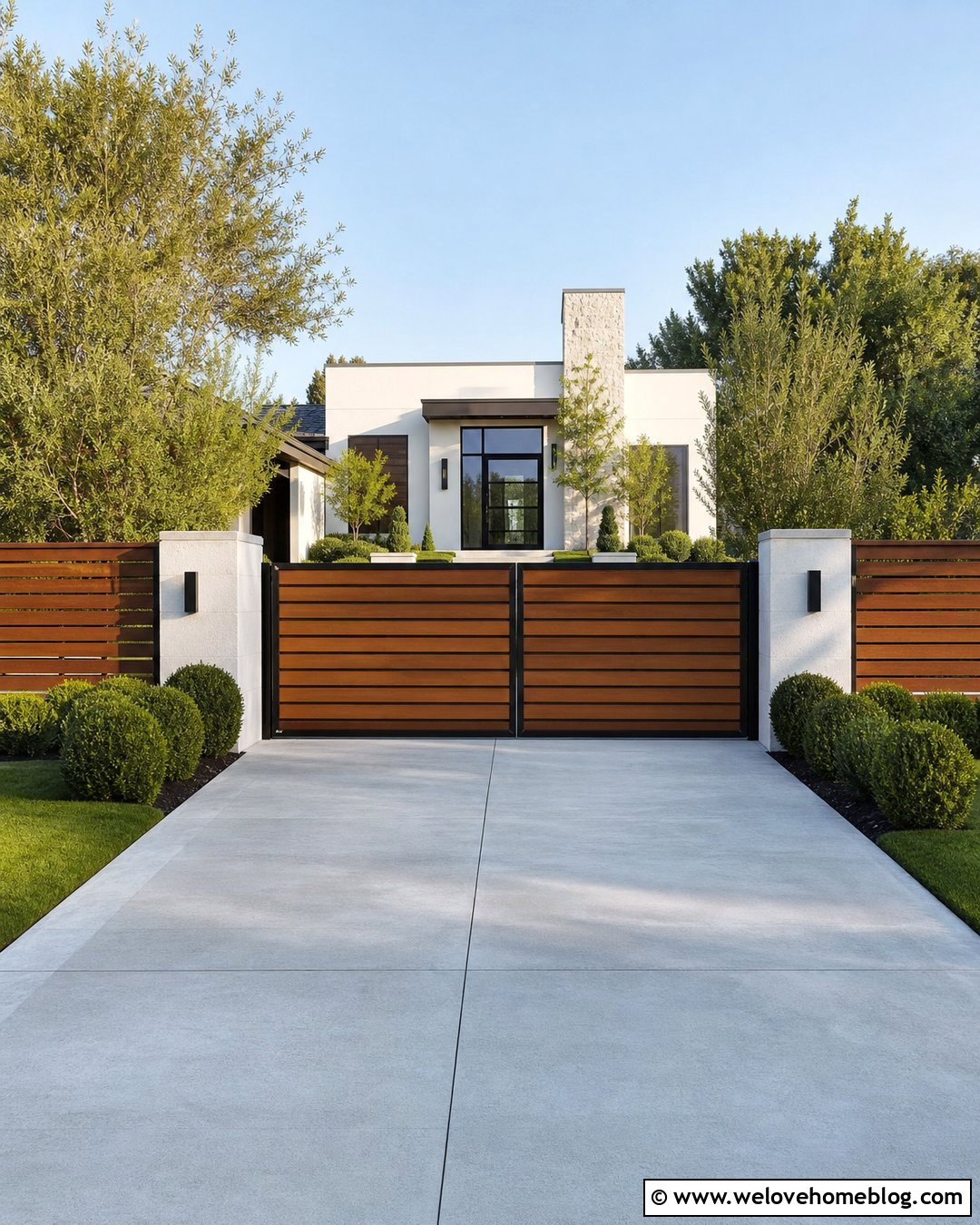 Composite Slat Driveway Gate - 20 Homemade Driveway Gate Ideas