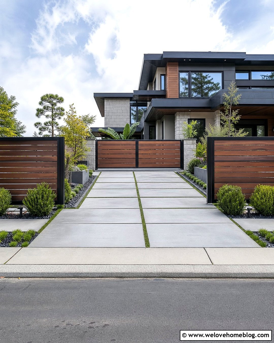 Composite Slat Driveway Gate - 25 simple driveway gate ideas
