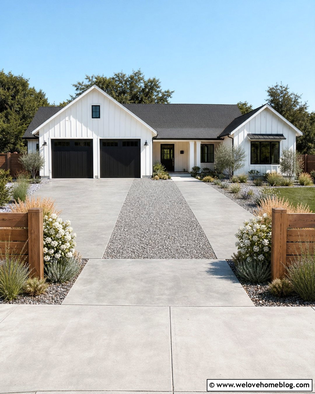 Concrete And Gravel Driveway - 45 modern driveway ideas