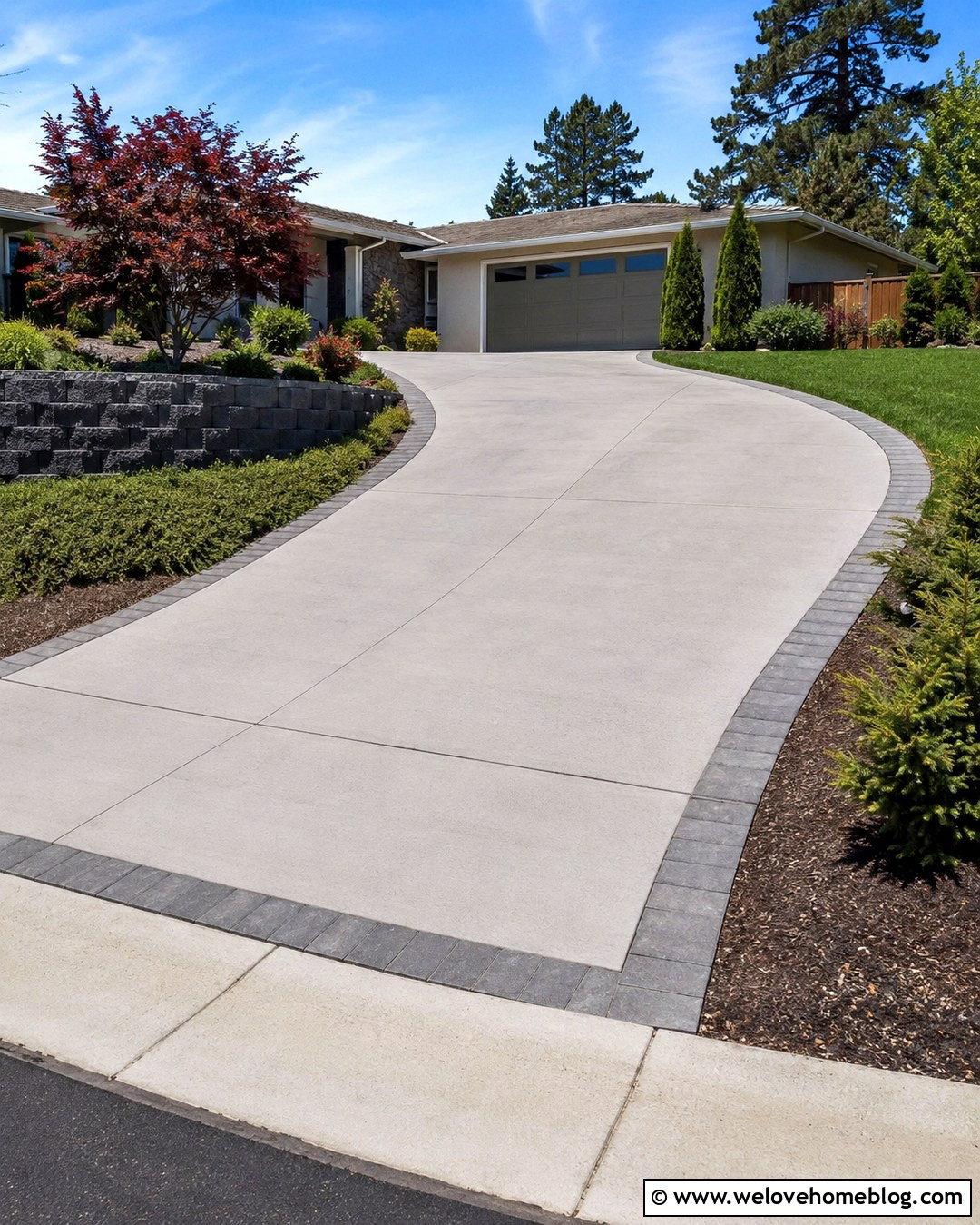 Concrete Block Driveway Wall - 20 Driveway Wall Project Ideas