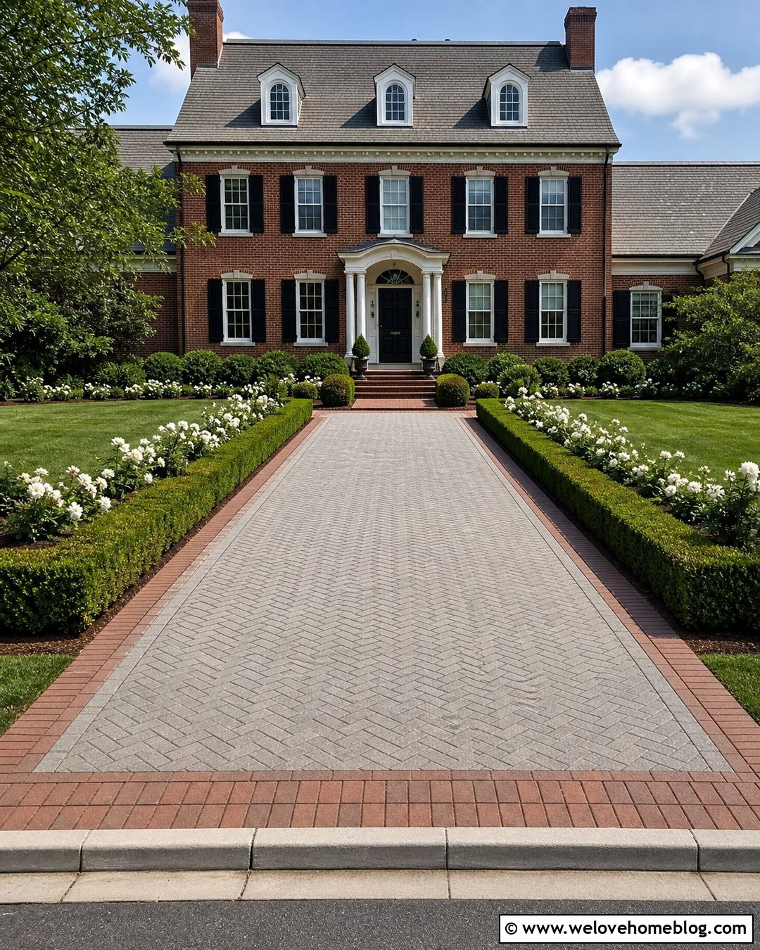 Concrete Block Driveway With Brick Border - 20 Concrete Block Driveway Ideas