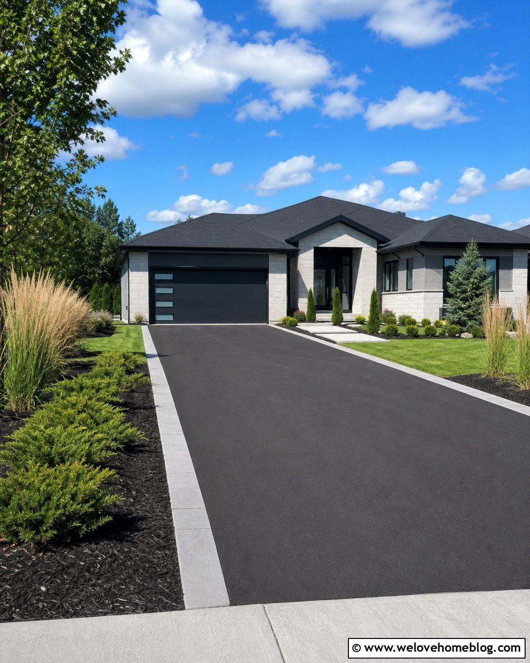 Concrete Curb Asphalt Driveway Border - 40 Driveway Border Ideas