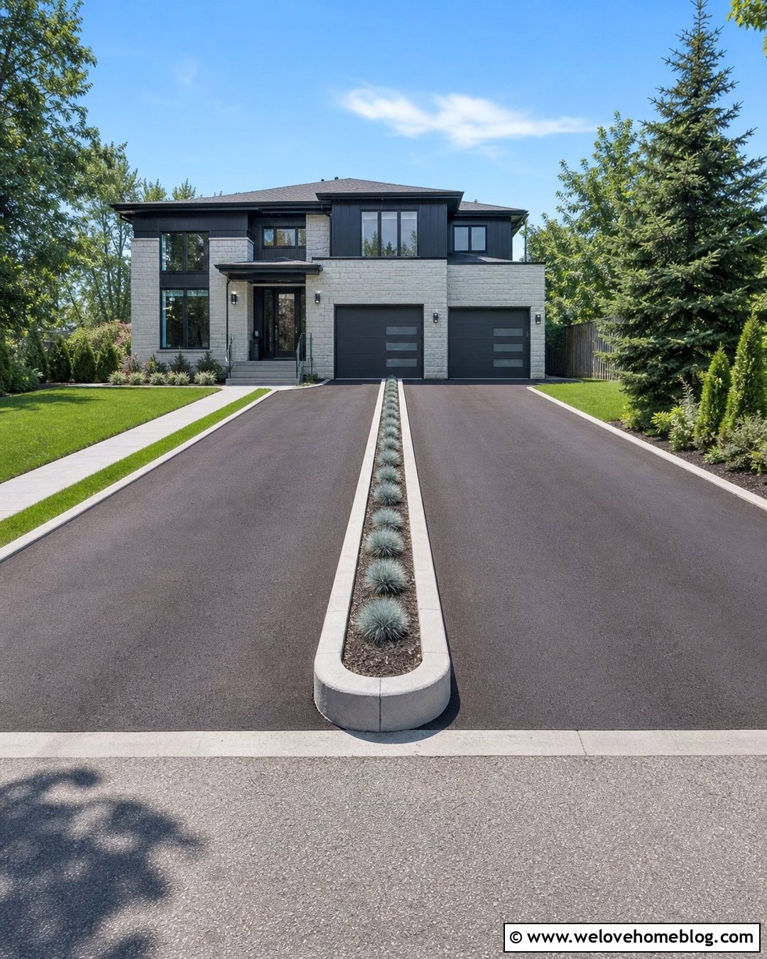 Concrete Curb Driveway Divider - 25 Driveway Divider Ideas