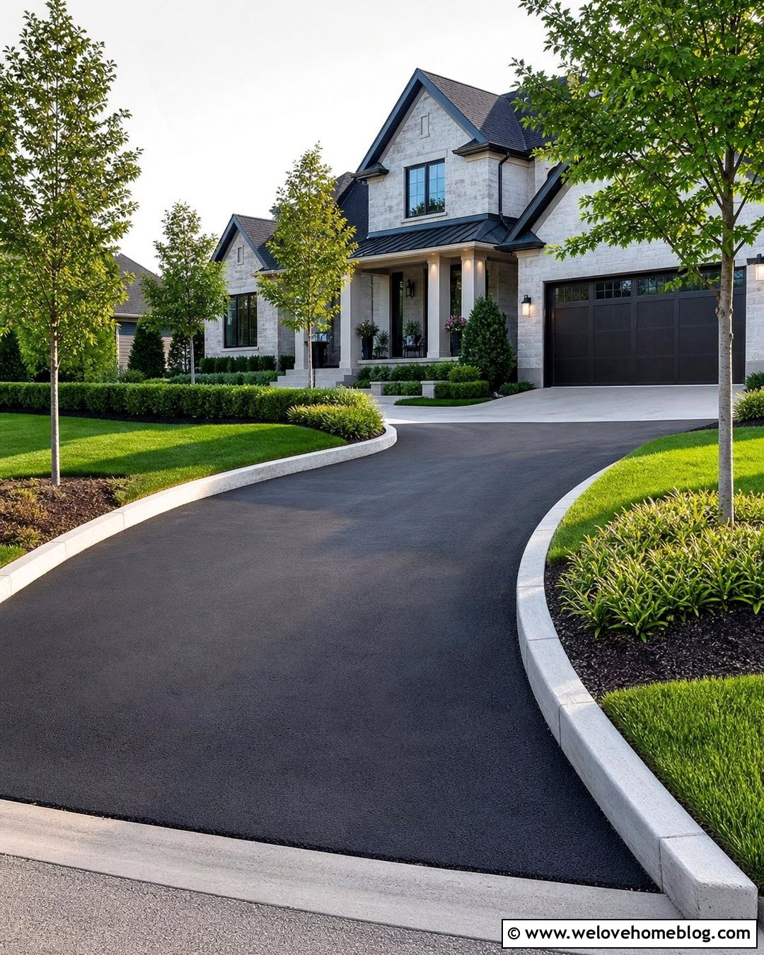 Concrete Curb Edge With Asphalt Driveway - 20 Driveway Edge Ideas