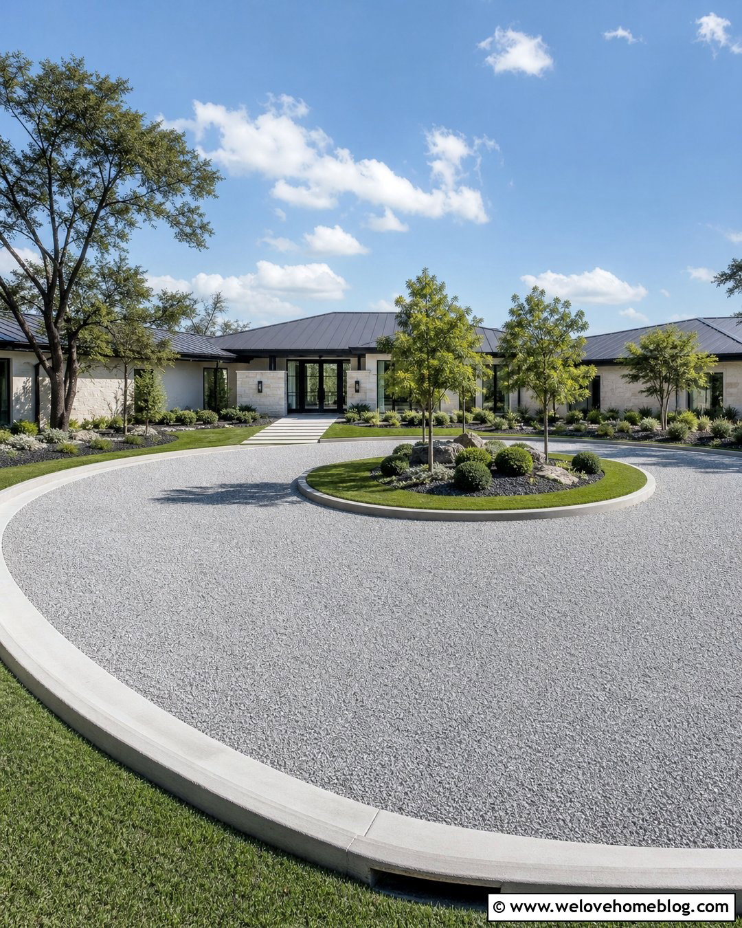 Concrete Curb Gravel Driveway Edging - 25 Gravel Driveway Edging Ideas
