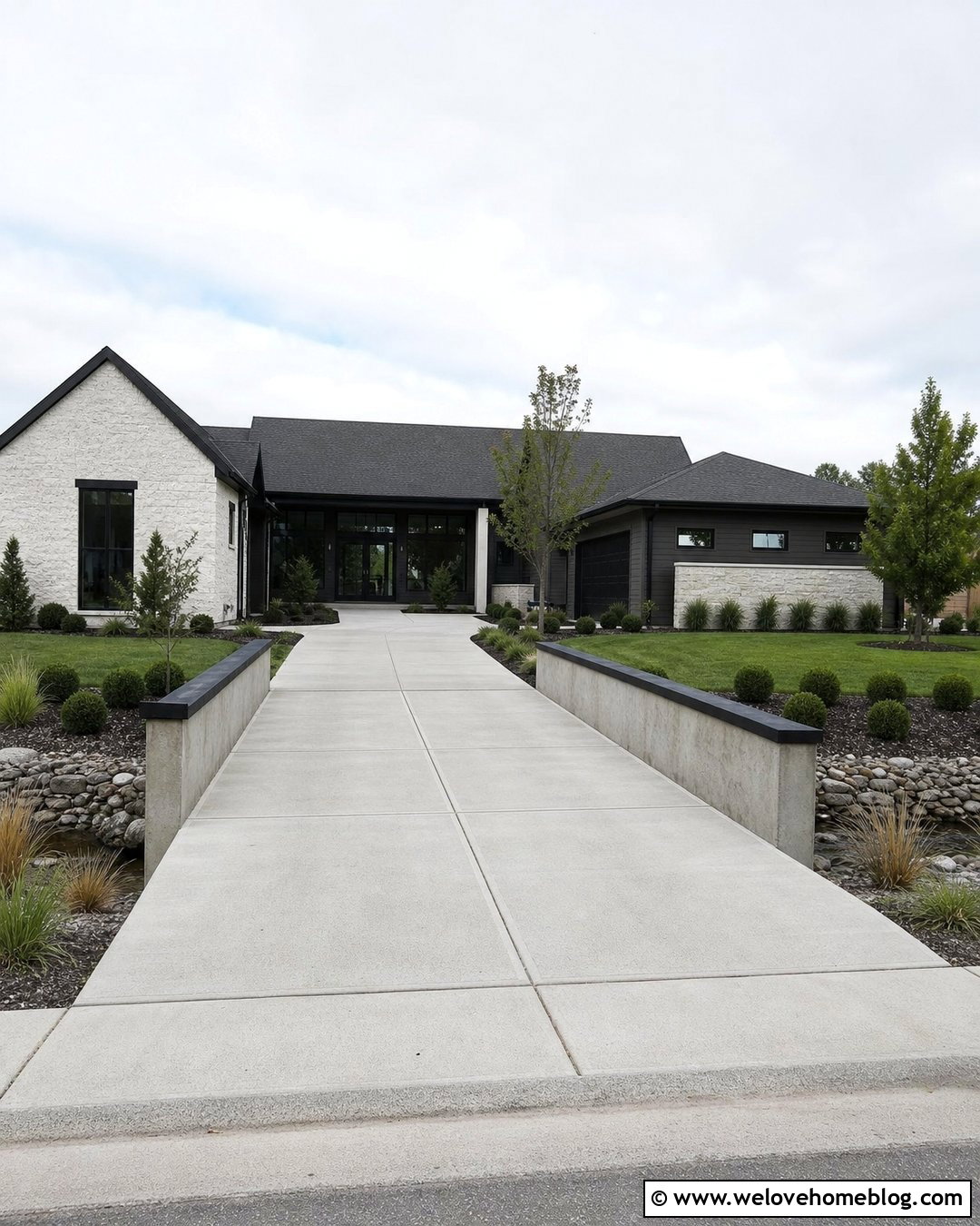 Concrete Driveway Bridge With Low Sidewalls