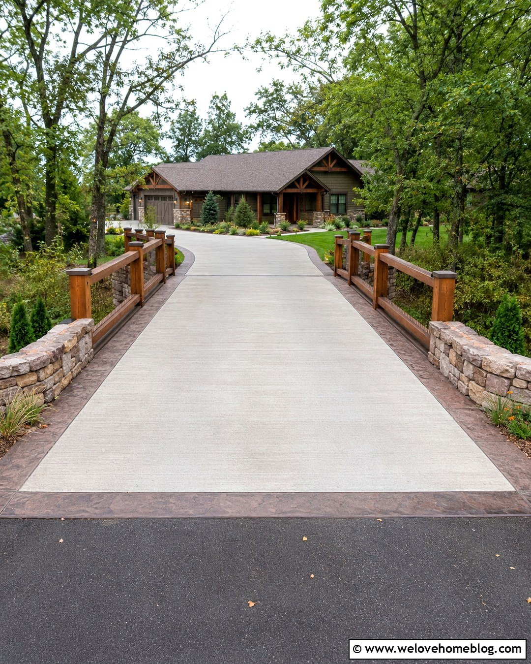 Concrete Driveway Bridge With Wood Railings - 20 bridge over creek driveway ideas