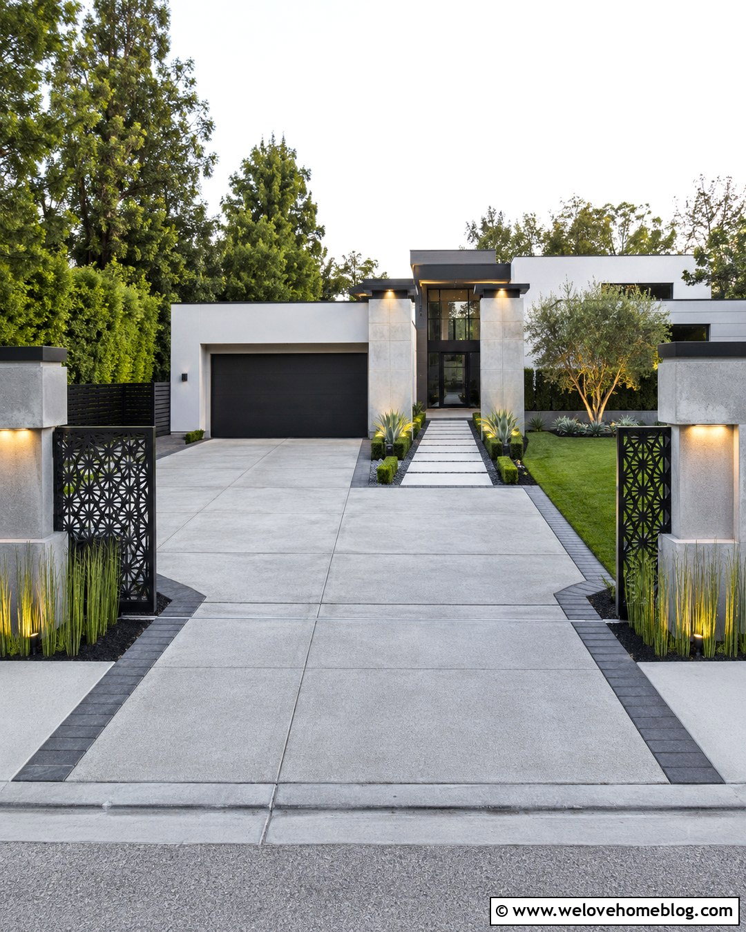 Concrete Driveway Entrance Columns With Metal Panels - 20 driveway entrance columns ideas